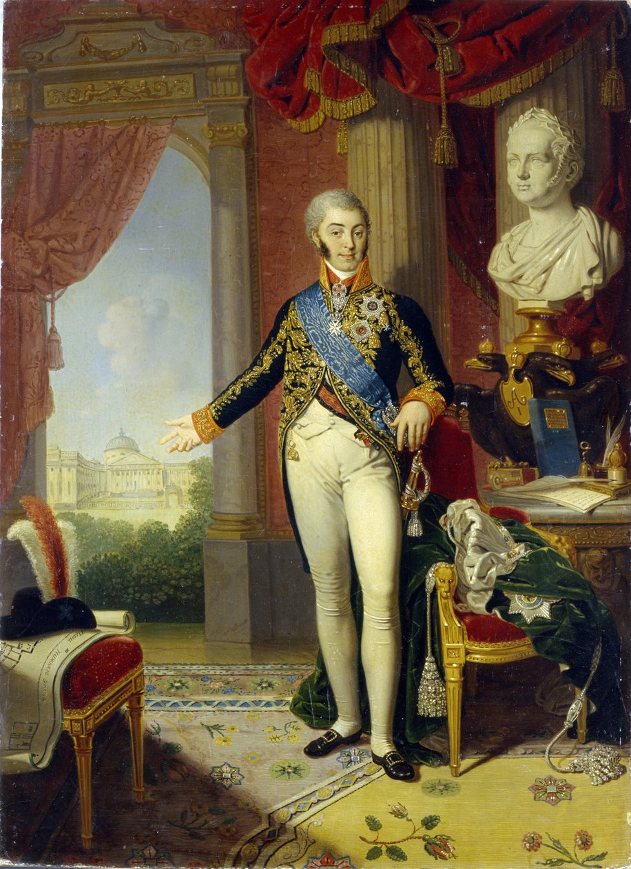 Portrett av grev Nikolai Petrovich Sheremetev (1751-1809) (portrett av grev N.P. Sheremetev). Maleri av Vladimir Lukich Borovikovsky (eller Borovikovski) (1757-1825), olje på lerret av Vladimir Lukich Borovikovsky