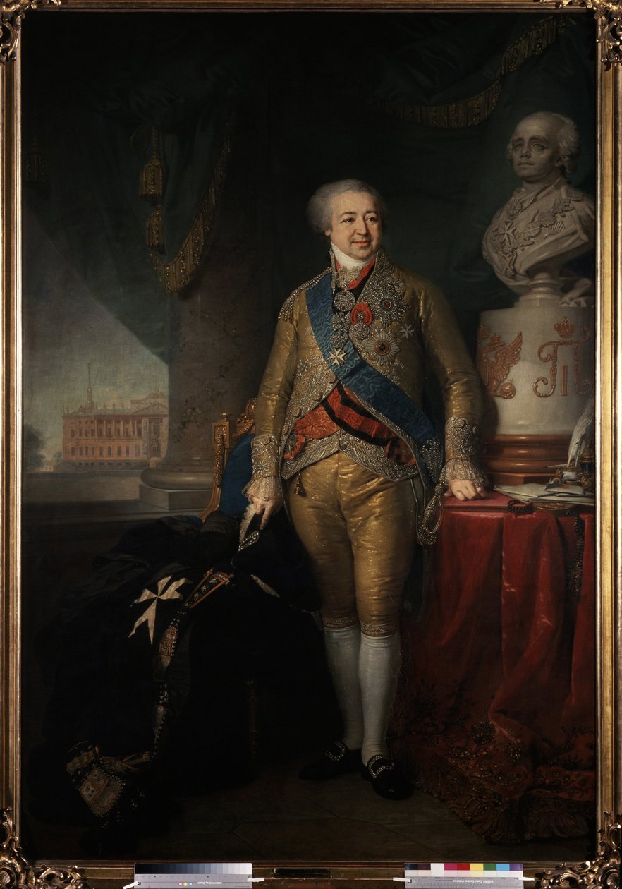 ""Portrett av prins Alexander Kurakin (1752-1818) russisk politiker"" Maleri av Vladimir Lukich Borovikovsky (eller Borovikovsky) (1757-1825) 1801-1802 State Tretyakov Gallery, Moskva av Vladimir Lukich Borovikovsky