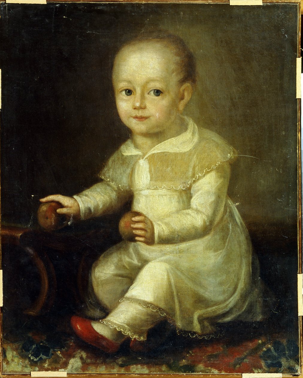 Portrett av et barn med epler. (Portrett av et barn med epler). Maleri av Vladimir Lukitch Borovikovsky (eller Borovikovsky) (1757-1825) av Vladimir Lukich Borovikovsky