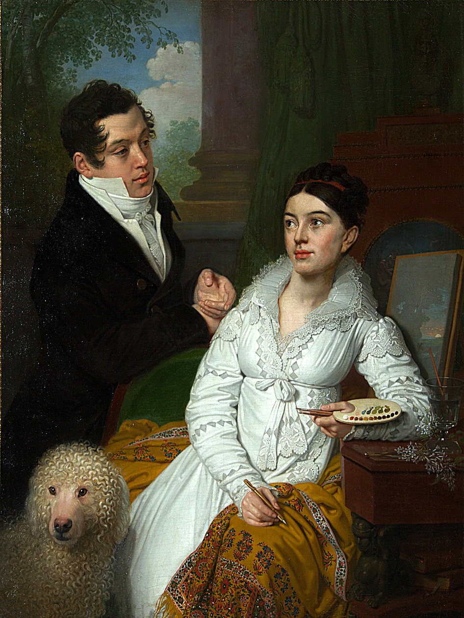 Portrett av prinsesse Alexandra Gregorievna (nee Kusheleva, og prins Aleksey Alexandrovich Lobanov Rostovsky (Alexis Alexandrovitch Lobanov-Rostovski) av Vladimir Lukich Borovikovsky