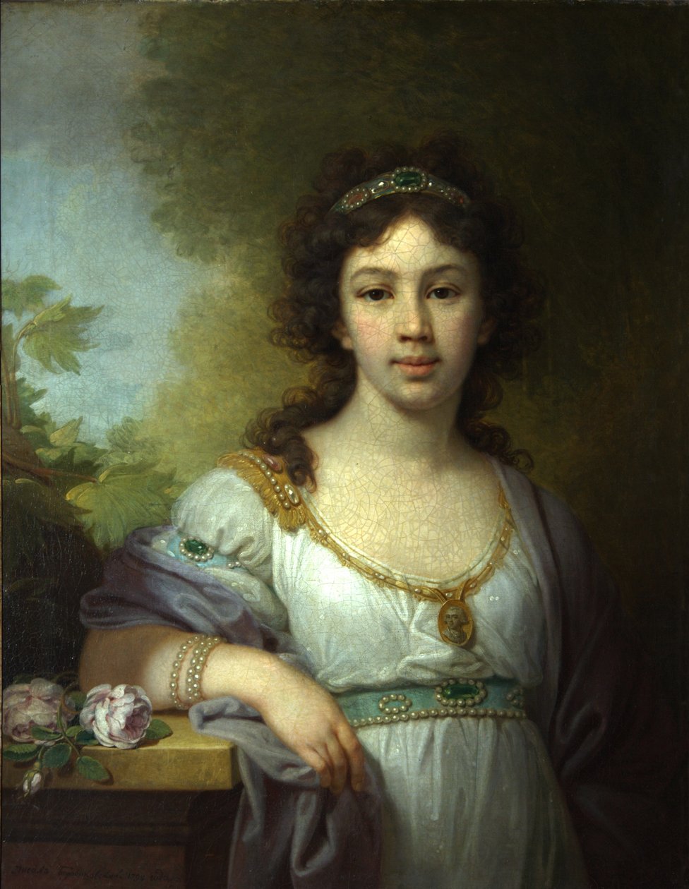 Portrett av Varvara Shidlovskaya, 1798 av Vladimir Lukich Borovikovsky