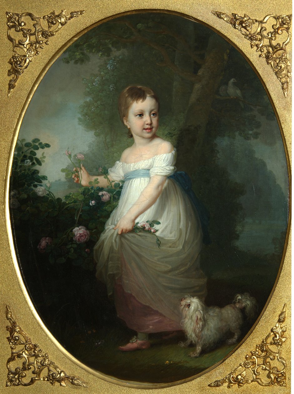 Portrett av Yelena Naryshkina som barn, tidlig på 1790-tallet av Vladimir Lukich Borovikovsky