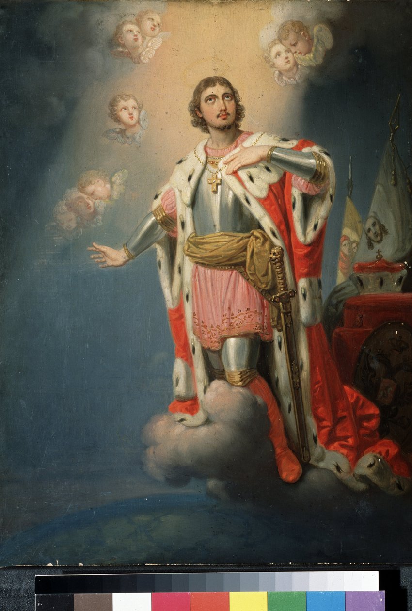 ""Representation du heros national russe Alexandre de la Neva (ou Alexandre Nevski ou Alexander Nevsky) (1220-1263) prince de Novgorod"" Peinture de Vladimir Lukich Borovikovsky (ou Borovikovski) (1757-1825) State Tretyakov Gallery, Moscou   1314459   no   av Vladimir Lukich Borovikovsky