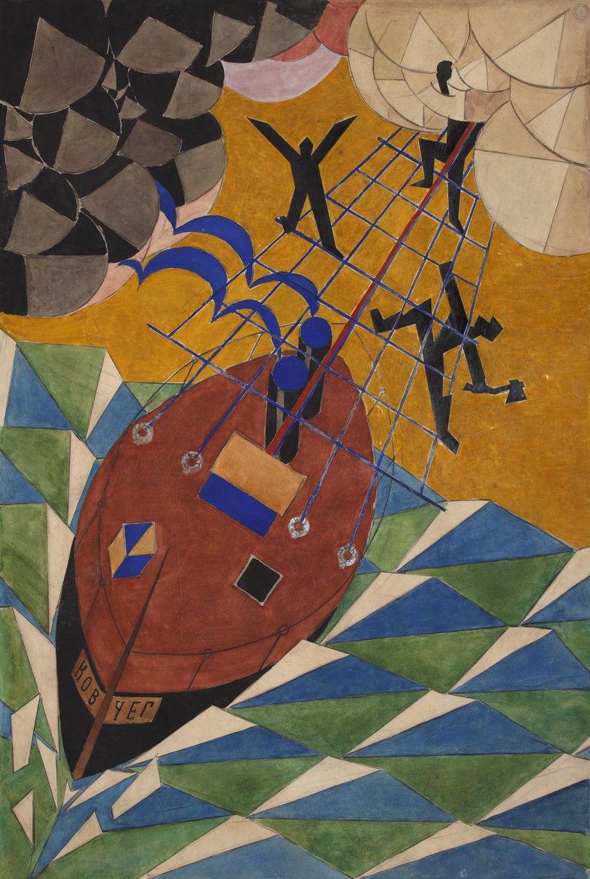 The Ark. Scenedesign for teaterstykket Mystery-Bouffe av Vladimir Mayakovsky, 1919. av Vladimir Vladimirovich Mayakovsky