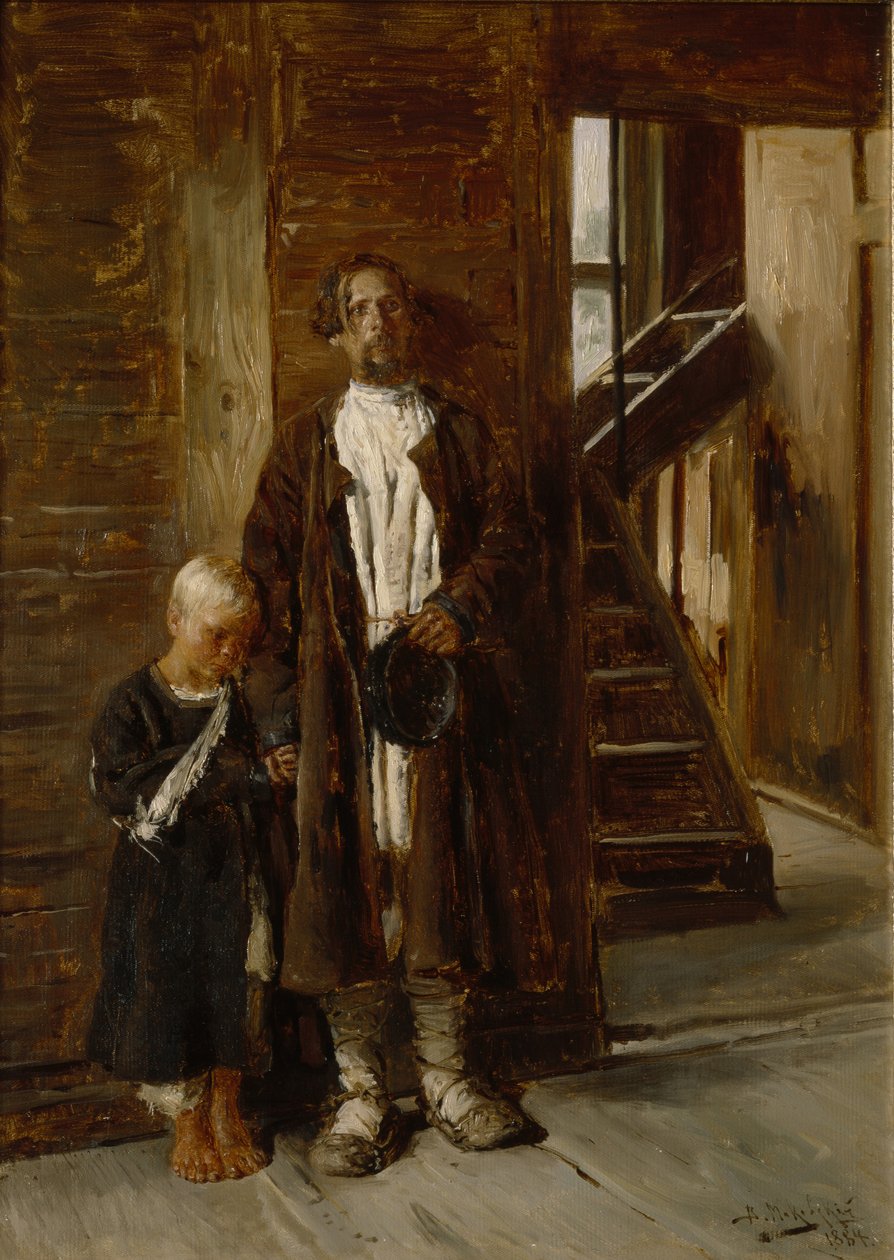 Venter på medisin, 1884 av Vladimir Yegorovich Makovsky