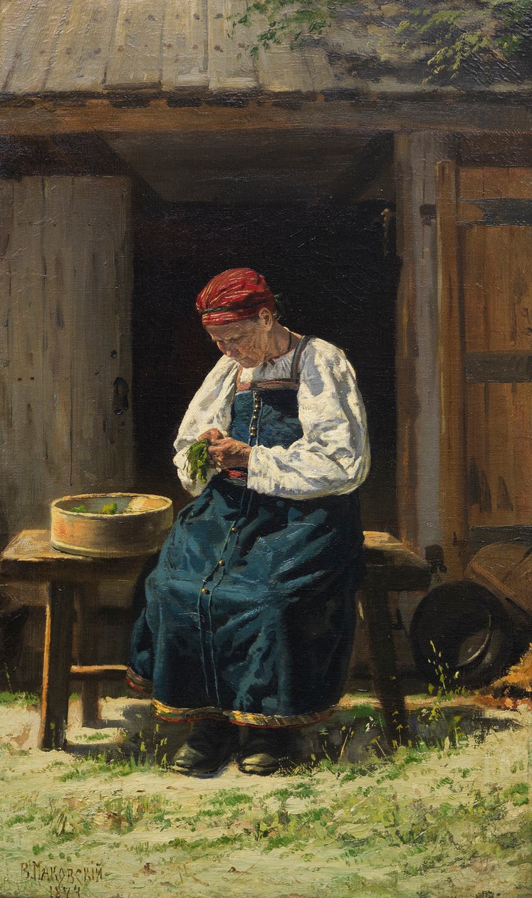 Bondekone på jobb, 1874. av Vladimir Yegorovich Makovsky