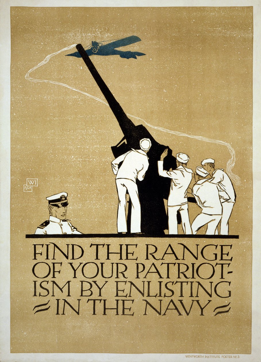WW1 US Navy Recruitment Poster, publisert 1918 av Vojtch Preissig