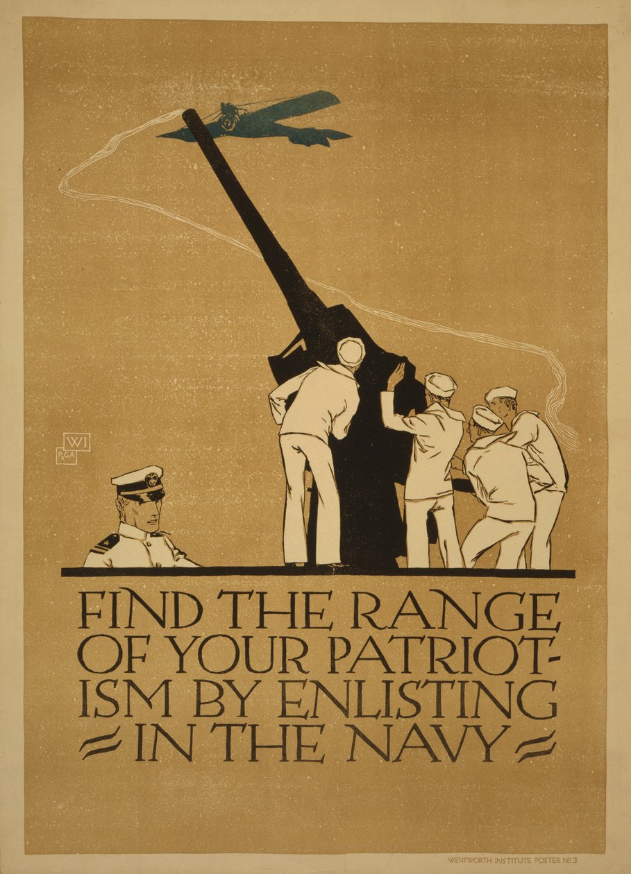 "Finn rekkevidden av din patriotisme ved å verve deg til marinen", 1918 av Vojtěch Preissig