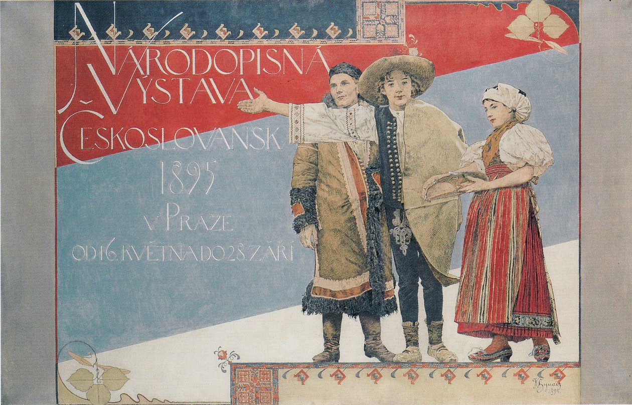 Plakat for den etnografiske utstillingen, 1894 av Vojtech Hynais