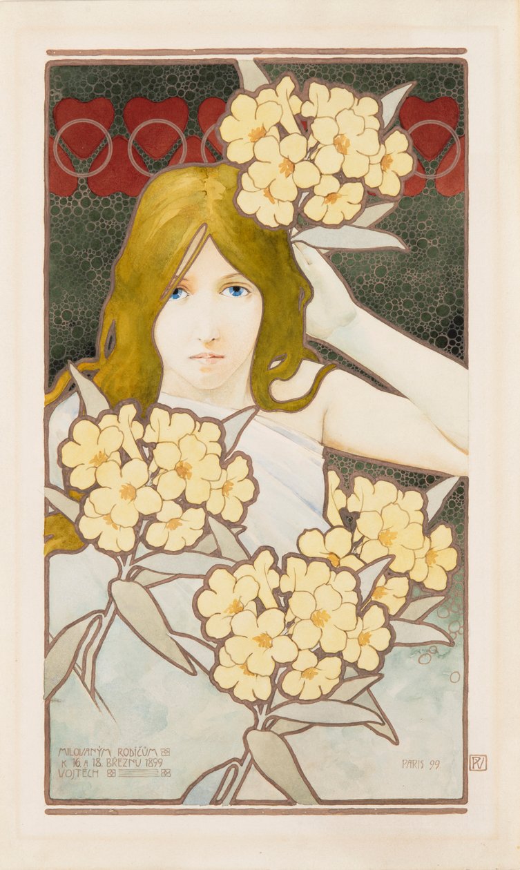 Diptyk dag og natt, 1899. av Vojtěch Preissig
