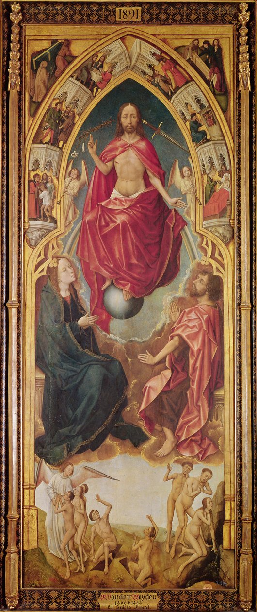 The Last Judgment and the Resurrection of the Dead, venstrehåndspanel (til seeren) fra Redemption Triptych, ca. 1460 av Vrancke van der Stockt