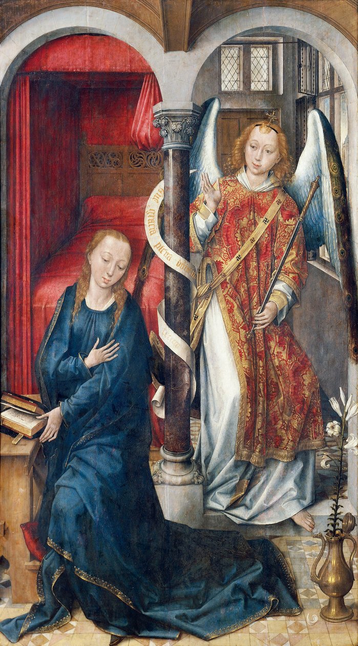 Kunngjøring, av Vrancke van der Stockt (før 1420-ca 1495) av Vrancke van der Stockt