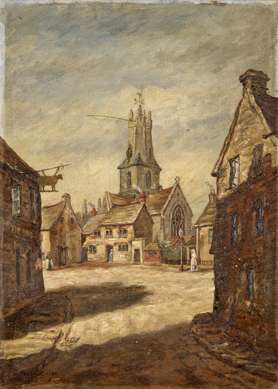 Minchinhampton Church, Stroud, Gloucestershire, ca. 1890 av W. Brigad