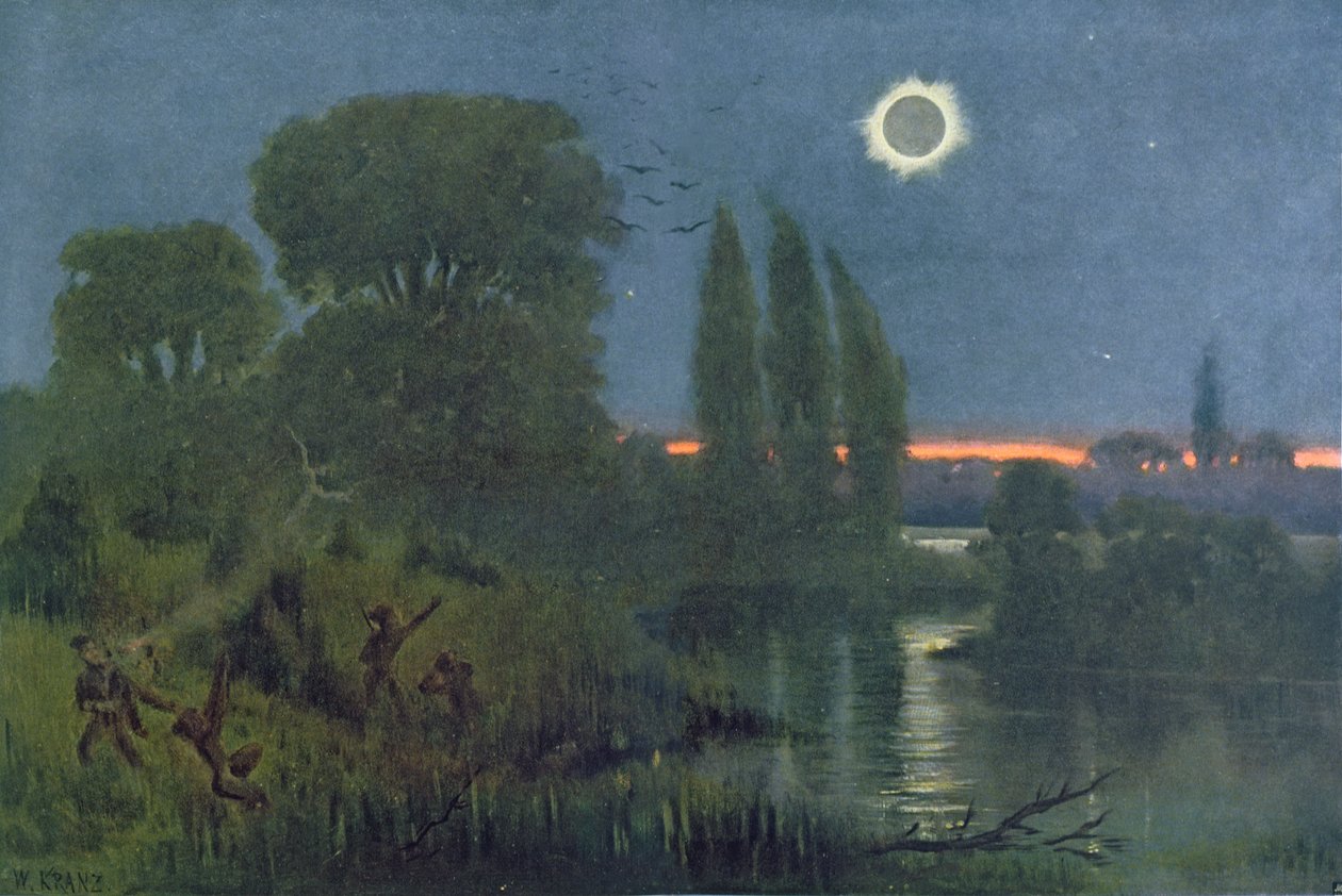 Total solformørkelse, illustrasjon fra 