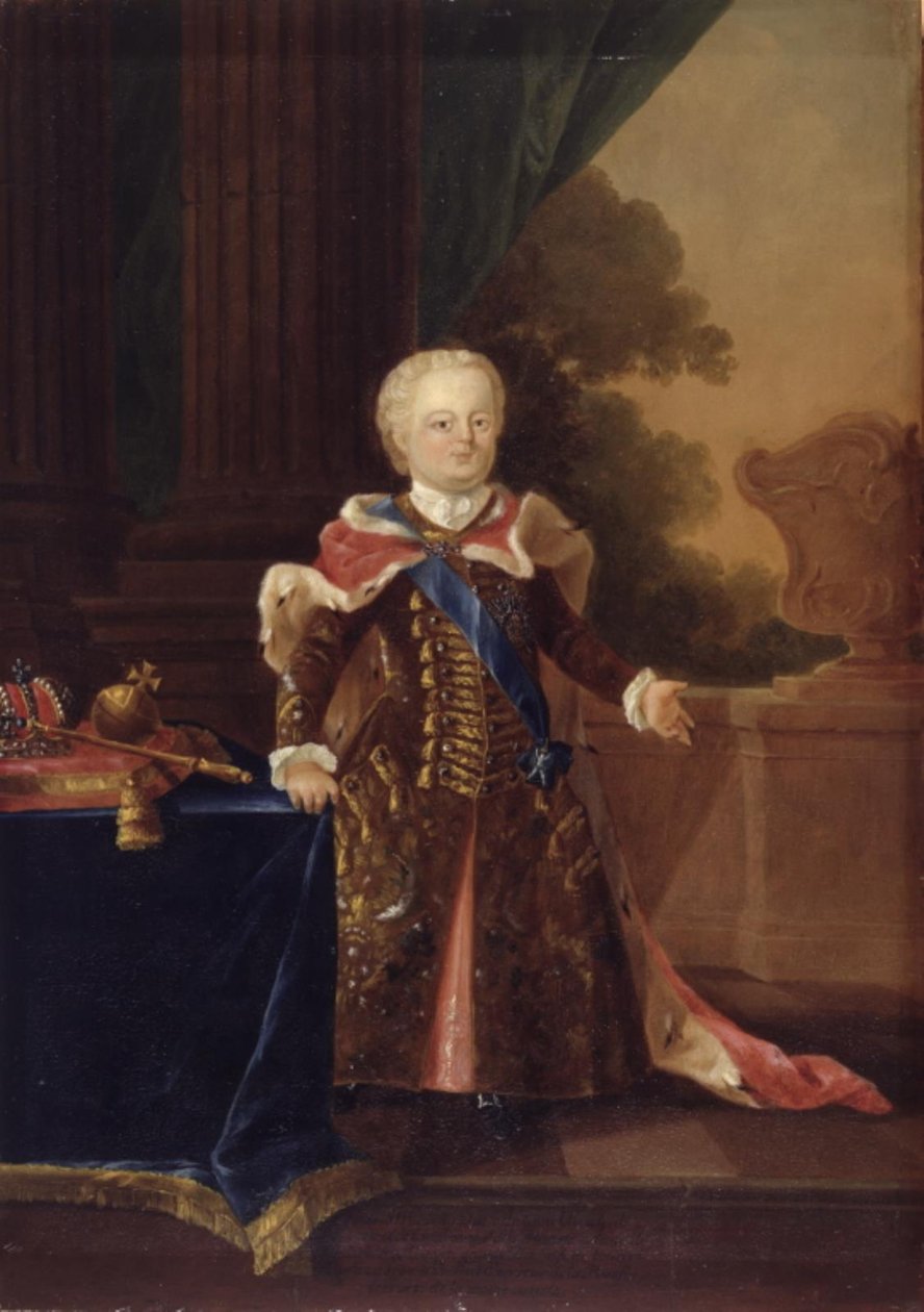 Ivan III eller Ivan VI Antonovich. Portrett i full lengde av W.A. Müller