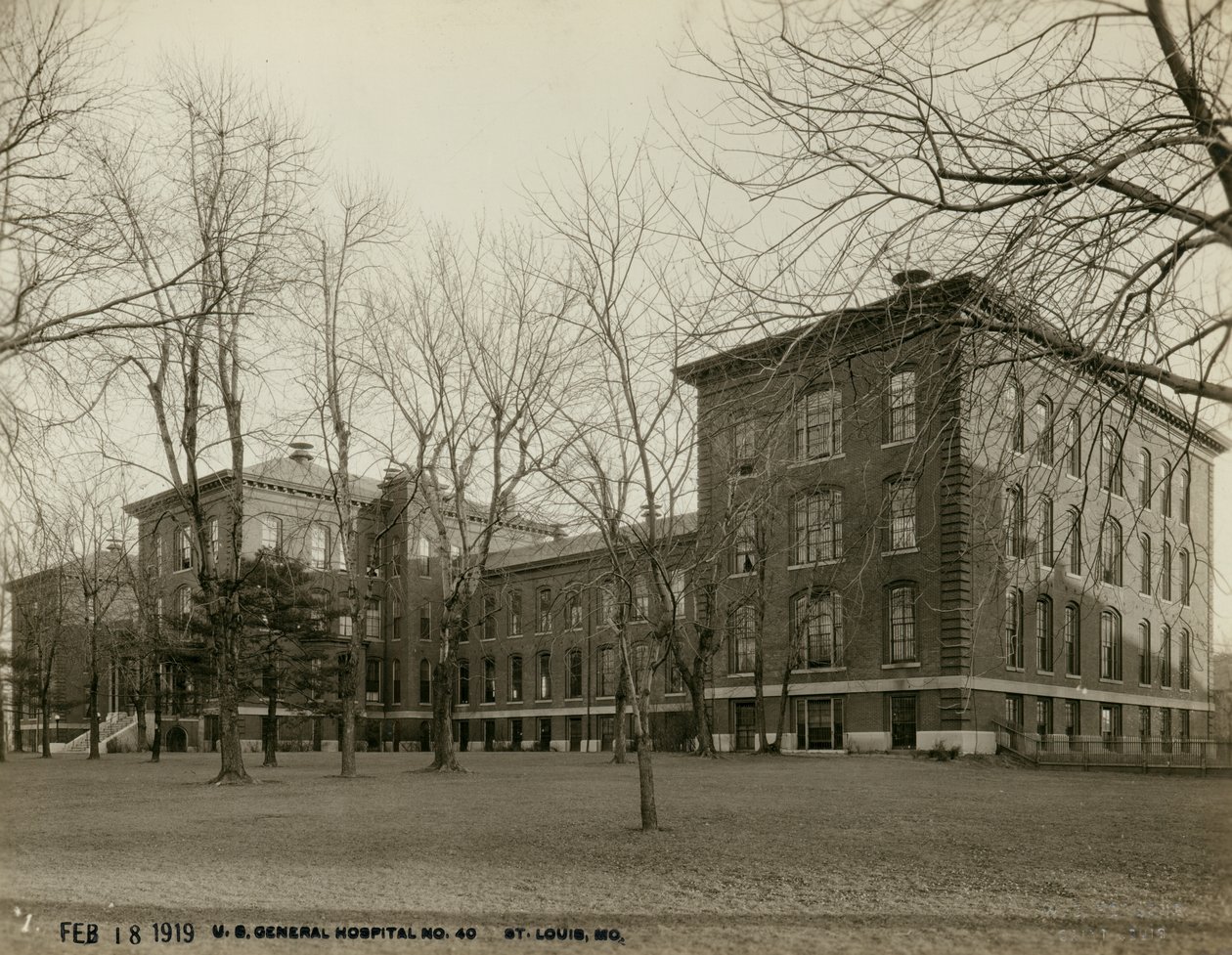 Byinfirmary -bygningen ved U.S. General Hospital av W.C. Persons