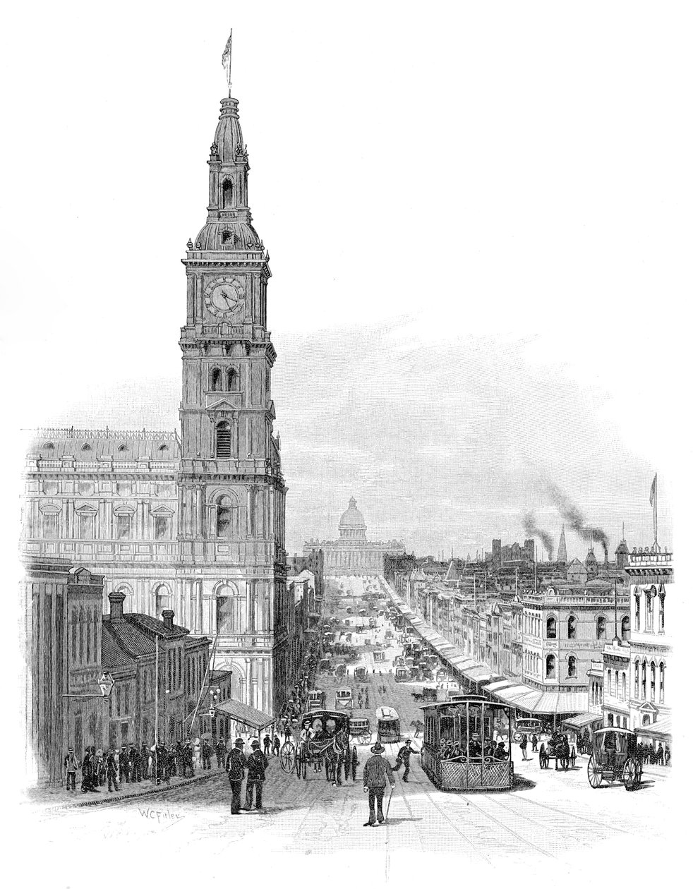 Bourke Street, Melbourne, Victoria, Australia, 1886. av WC Fitler