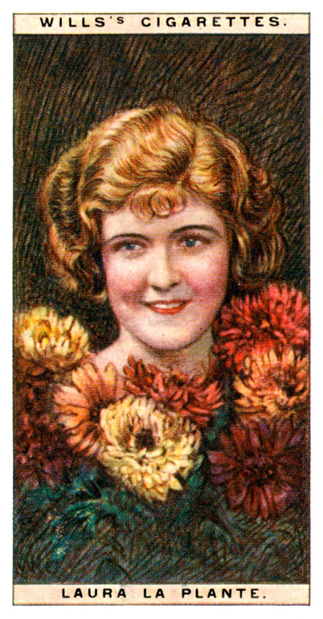 Laura la Plante 1904-1996, amerikansk skuespillerinne, 1928. av WD and HO Wills