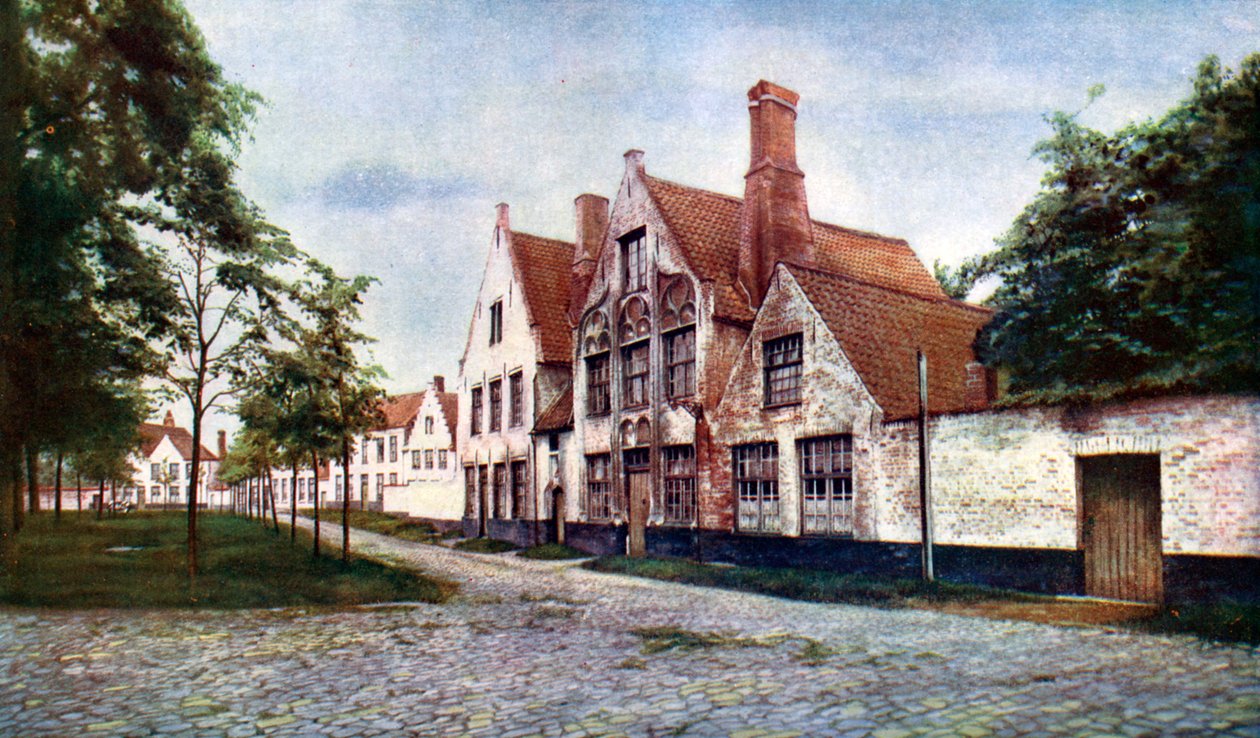 Beguinage of the Vineyard, Brugge, Belgia, c1924. av WH Smith