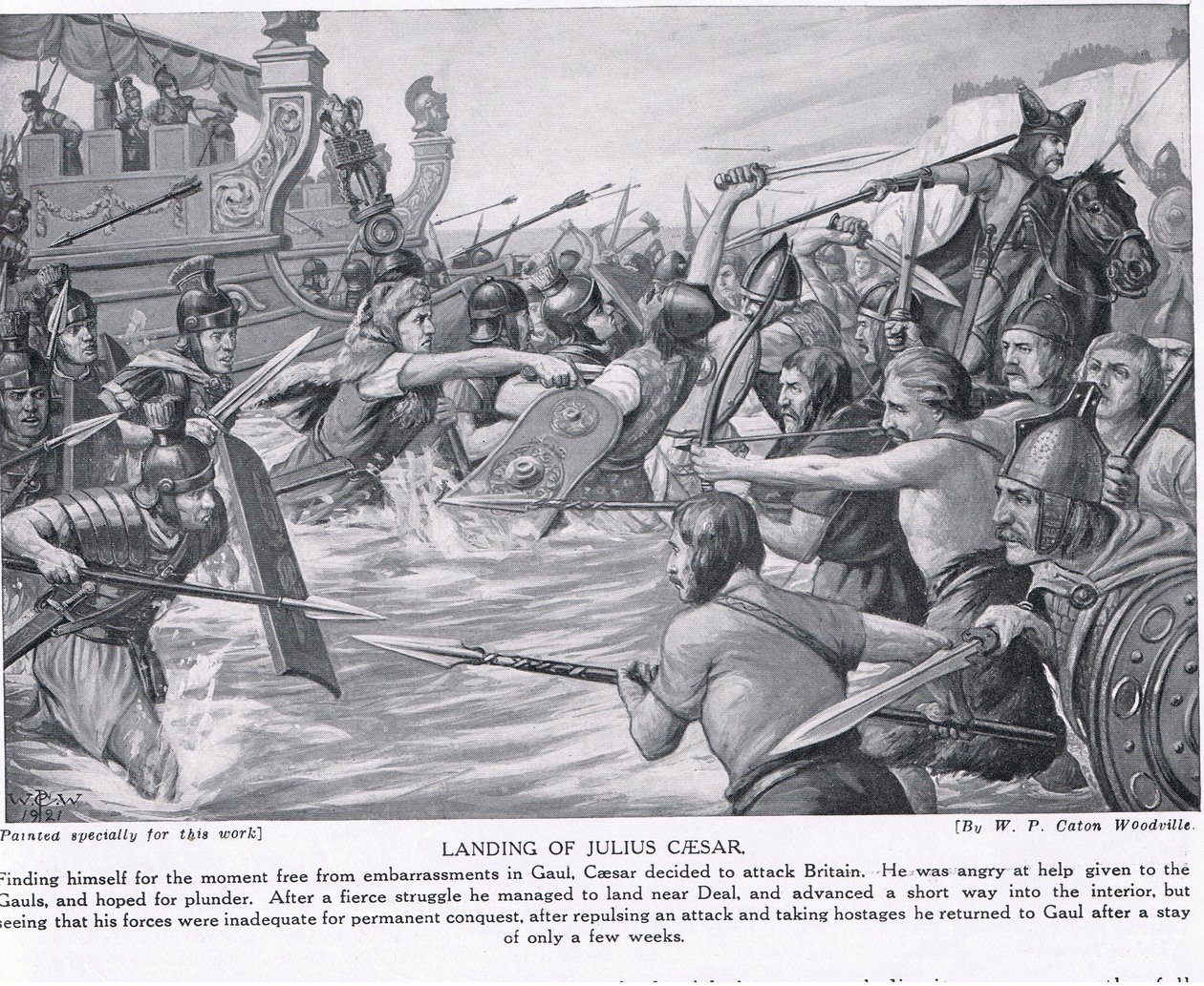 Landing of Julius Caesar, illustrasjon fra 