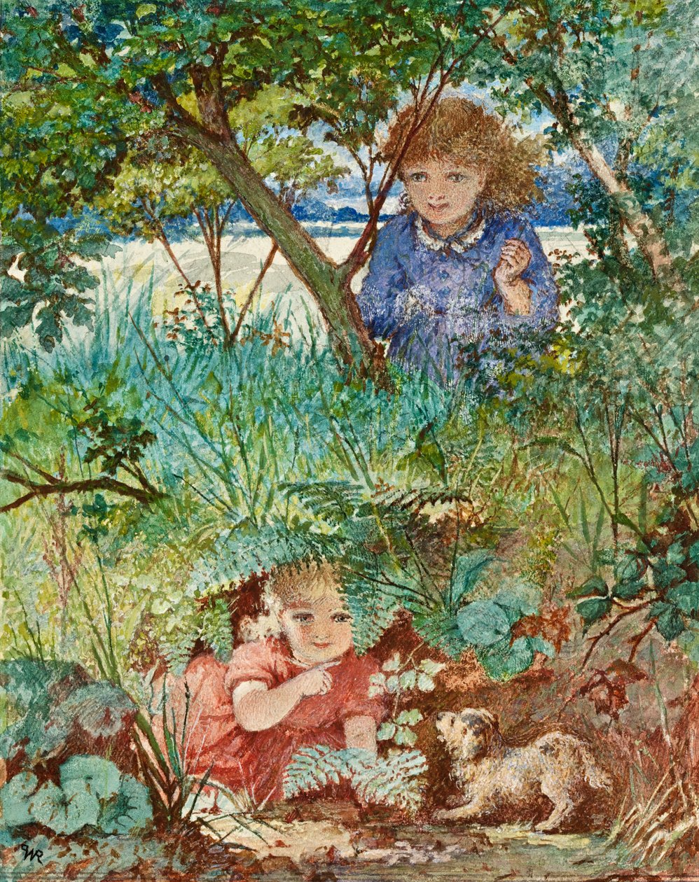 Hide and Seek, ca. 1880 (wc på papir) av W.P. Rhodes