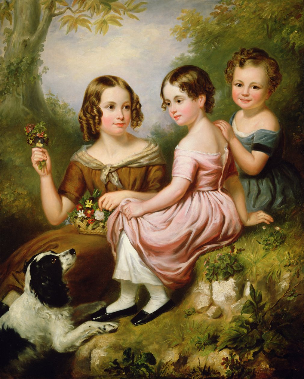 Portrett av tre barn, 1846 av W.R. Waters