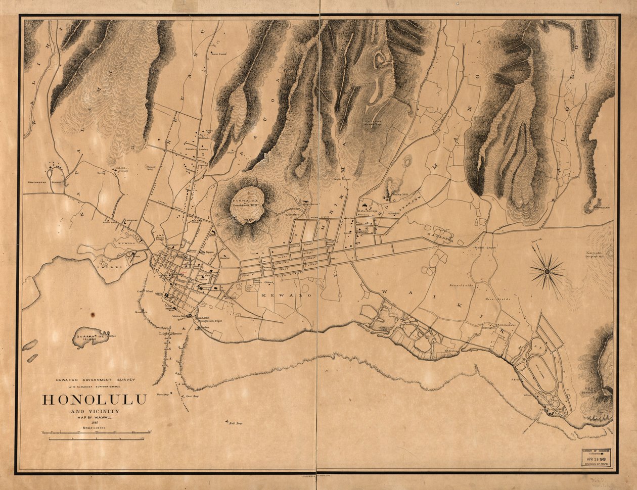 Honolulu og omegn av W. A.; Alexander Wall