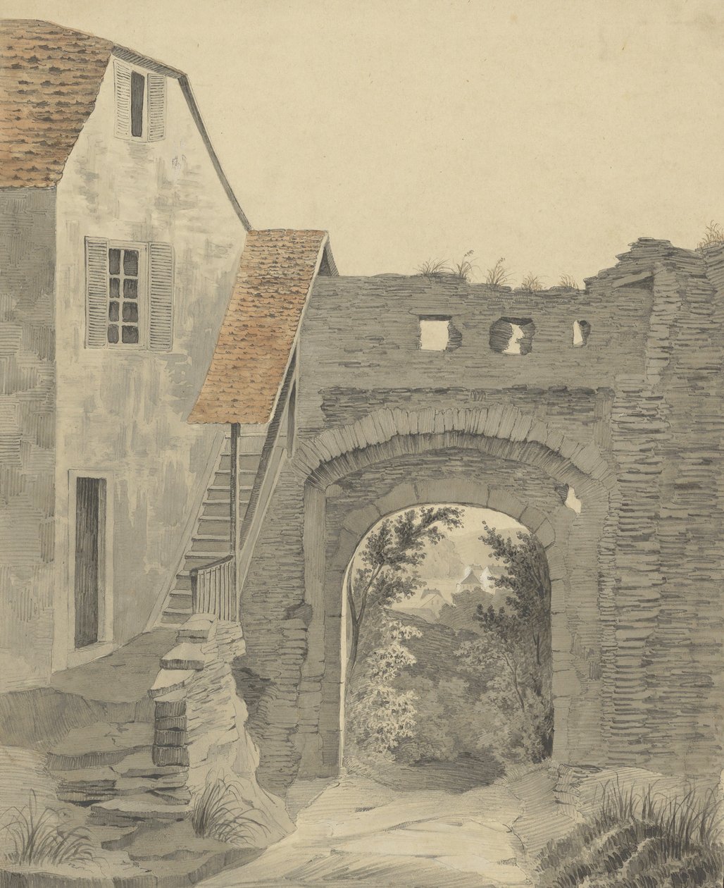 Inngang til Schloss Epstein, 1852. av W. Becker