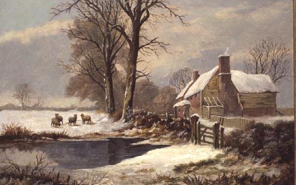 Vinterscene av W. Cartwright