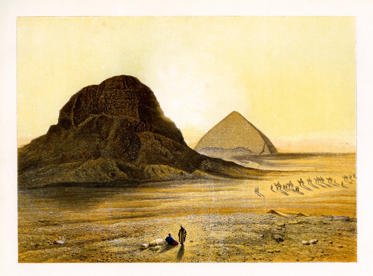 Mursteinpyramidene i Dashur, Egypt, c1870. av W. Dickens
