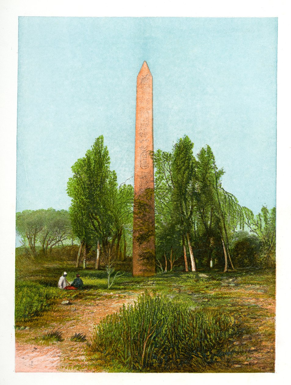 Obelisk ved Heliopolis, Egypt, ca 1870. av W. Dickens
