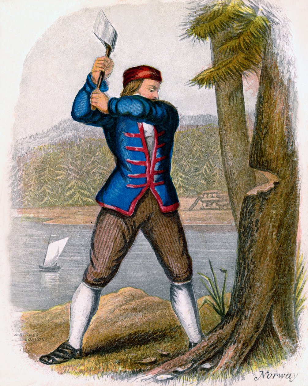 Norsk vedhogger, 1809. av W. Dickes