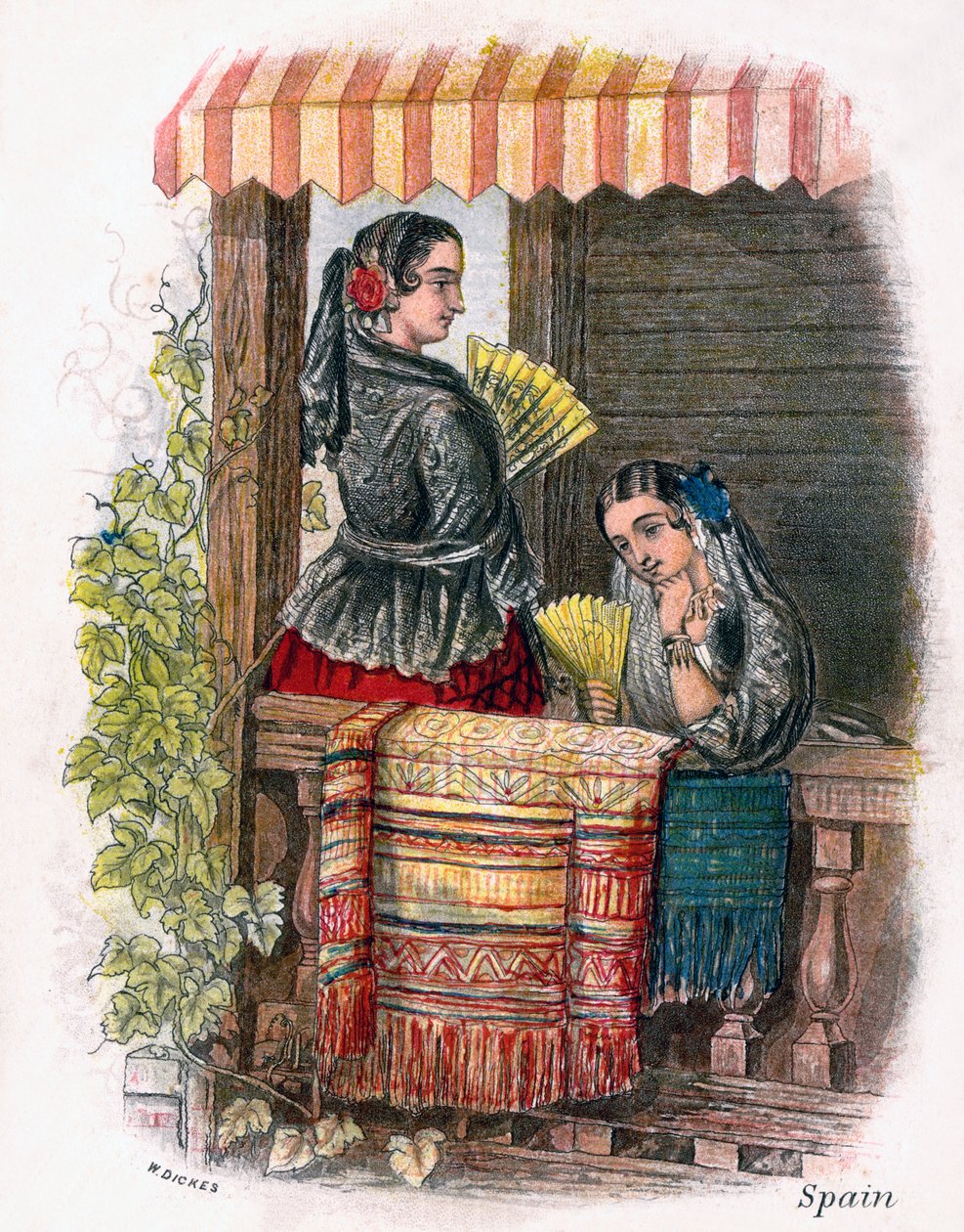 Spansk jente, 1809. av W. Dickes