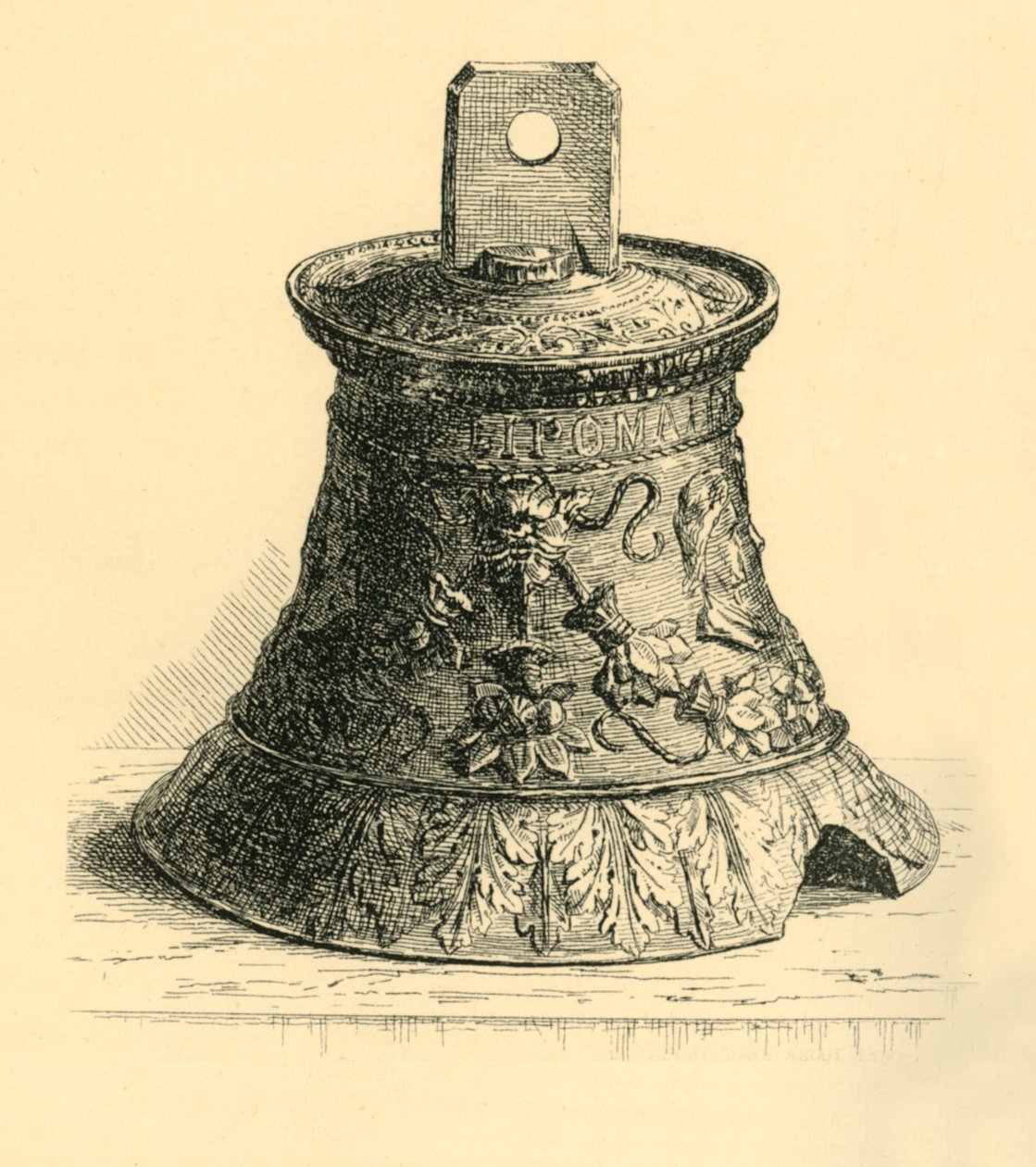Håndklokke av bronse, c1530-c1570, 1881. av W. E. Mackaness