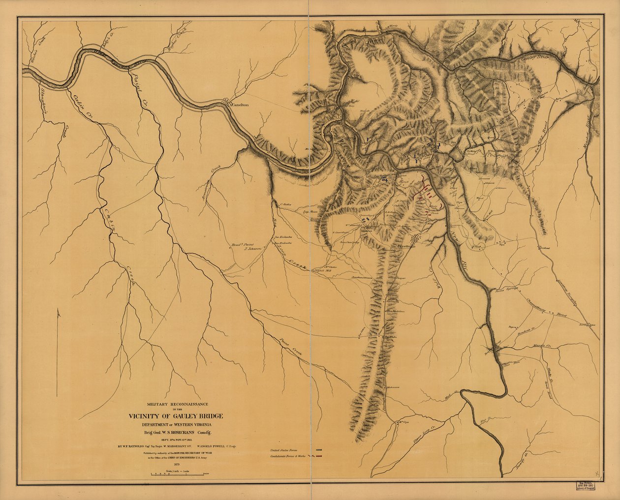 Militær rekognosering i nærheten av Gauley Bridge, Department of Western Virginia, Brig. Genl. W. S. Rosecrans, comd