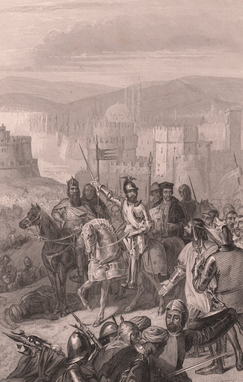Marshal de Boucicault tvinger Sultan Bayezid til å stoppe beleiringen av Konstantinopel av John Ward Dunsmore