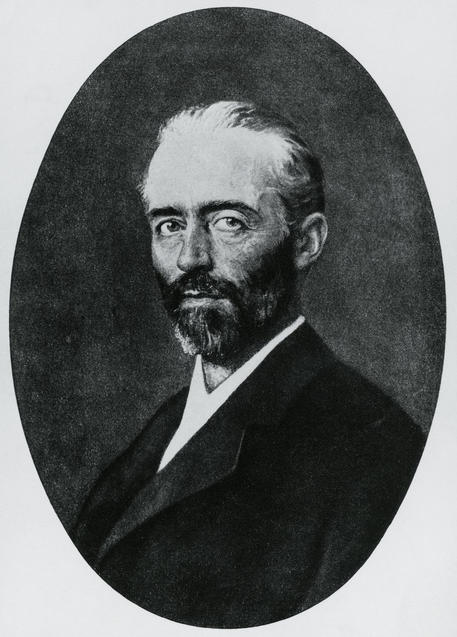 Portrett av Emil Theodor Kocher (1841-1917), sveitsisk lege, Nobelprisen i medisin i 1909, gravering av John Ward Dunsmore