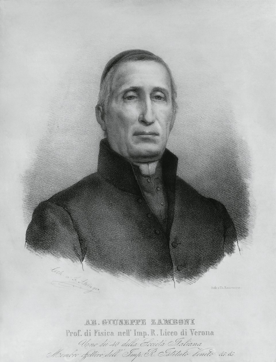 Portrett av Giuseppe Zamboni (1776–1846), italiensk katolsk prest og fysiker av John Ward Dunsmore