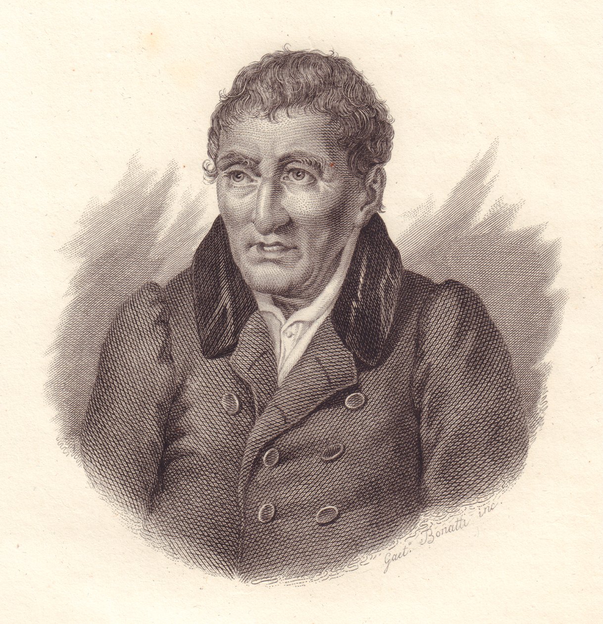 Portrett av den italienske poeten Jacopo Vittorelli (1749-1835), kobberstikk av Bonatti av John Ward Dunsmore