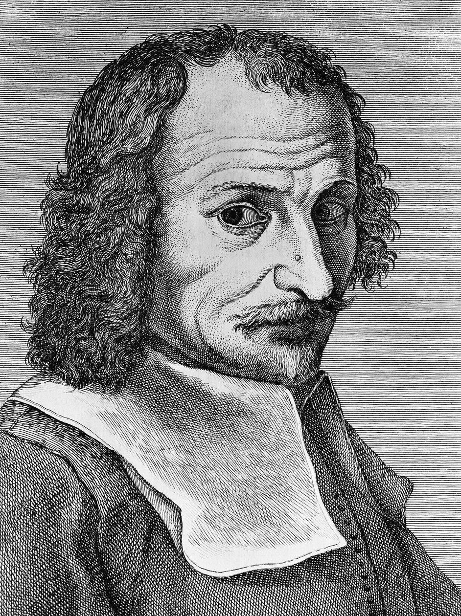Portrett av Lorenzo Lippi (1606-1665), italiensk maler, poet og forfatter, gravering fra diktet Malmantile racquistato, utgitt av Stamperia Stefano Orlandini av John Ward Dunsmore