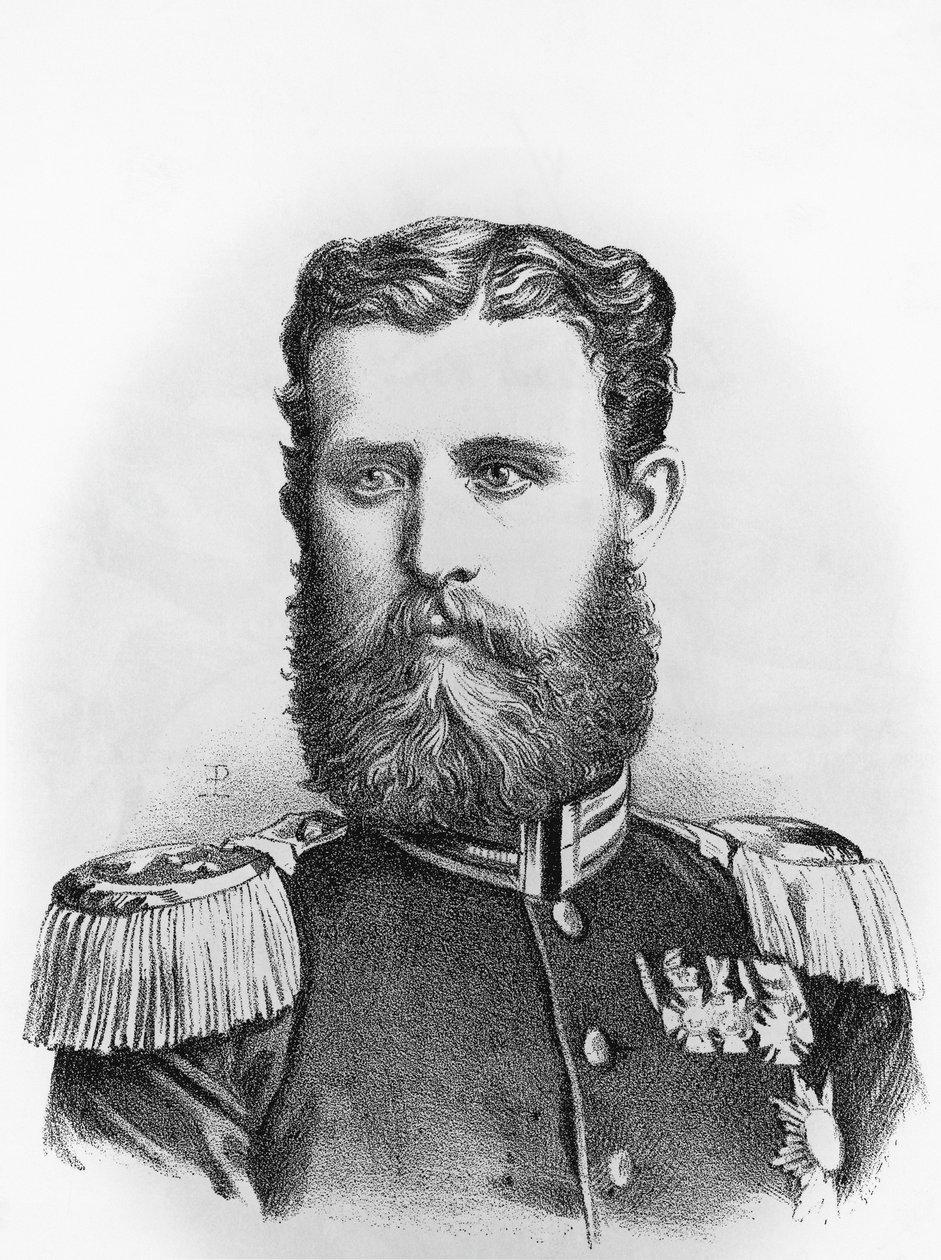 Portrett av prins Leopold av Hohenzollern-Sigmaringen (1835-1905), prøyssisk kandidat til spansk trone, gravering av John Ward Dunsmore
