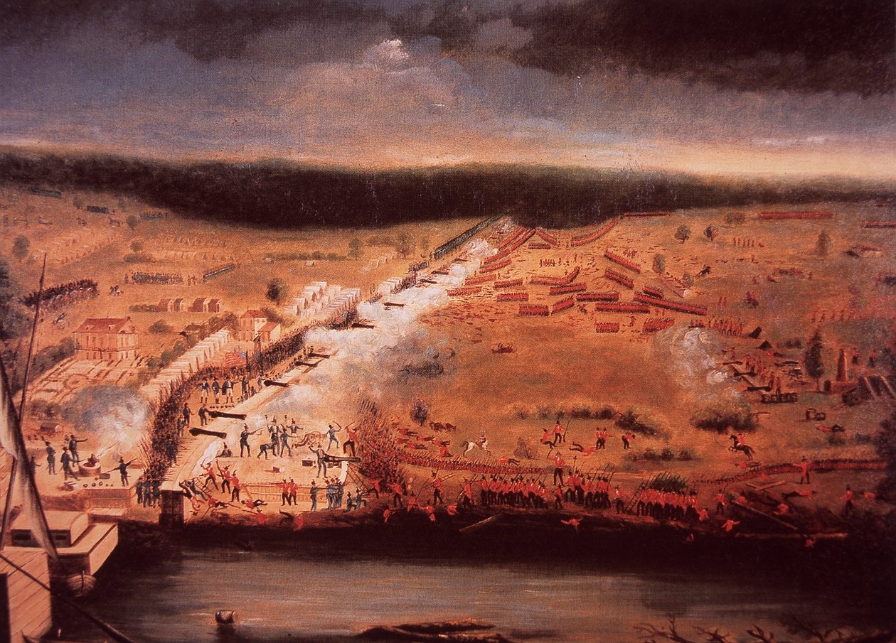 Slaget ved New Orleans (farge litho) av John Ward Dunsmore
