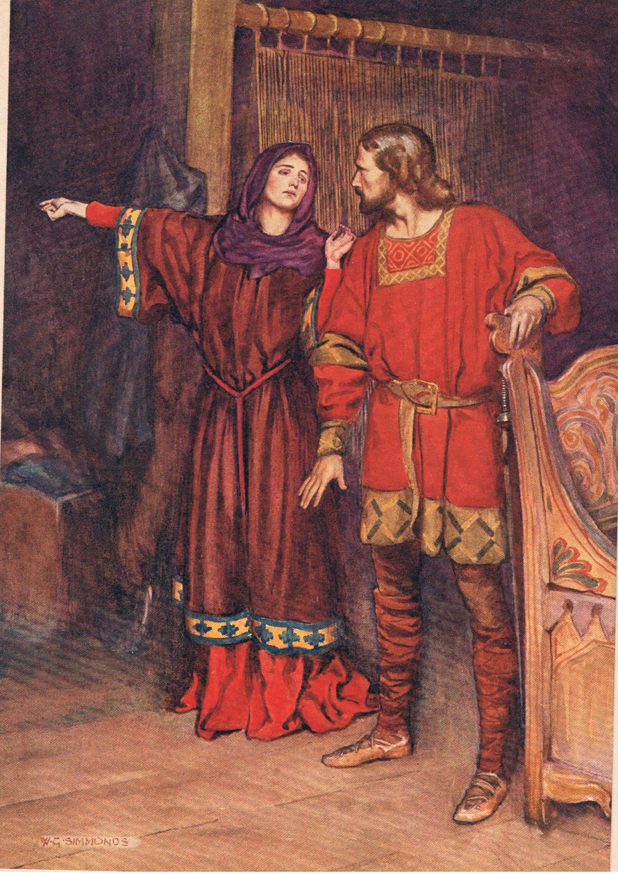 Gertrude avslører at Hamlet har drept Polonius, fra 