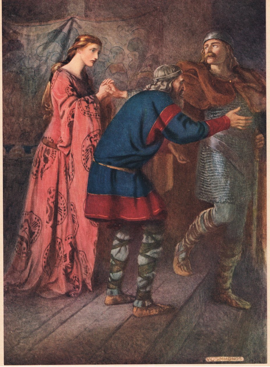 Laertes tar farvel med søsteren Ophelia, fra 