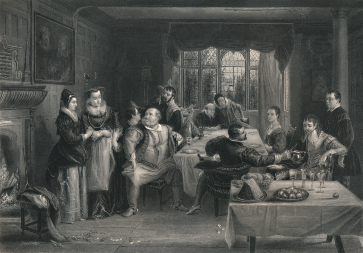 Falstaff og hans venner The Merry Wives of Windsor, c1870 av W. Greatbatch
