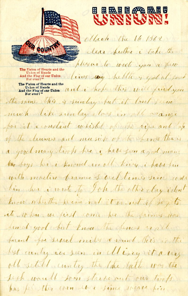 Brev fra W. H. Dennis til bror, 16. mars 1862 av W. H. Dennis