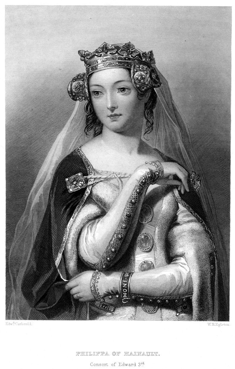 Philippa av Hainault, dronningskonsort av Edward III av W. H. Egleton