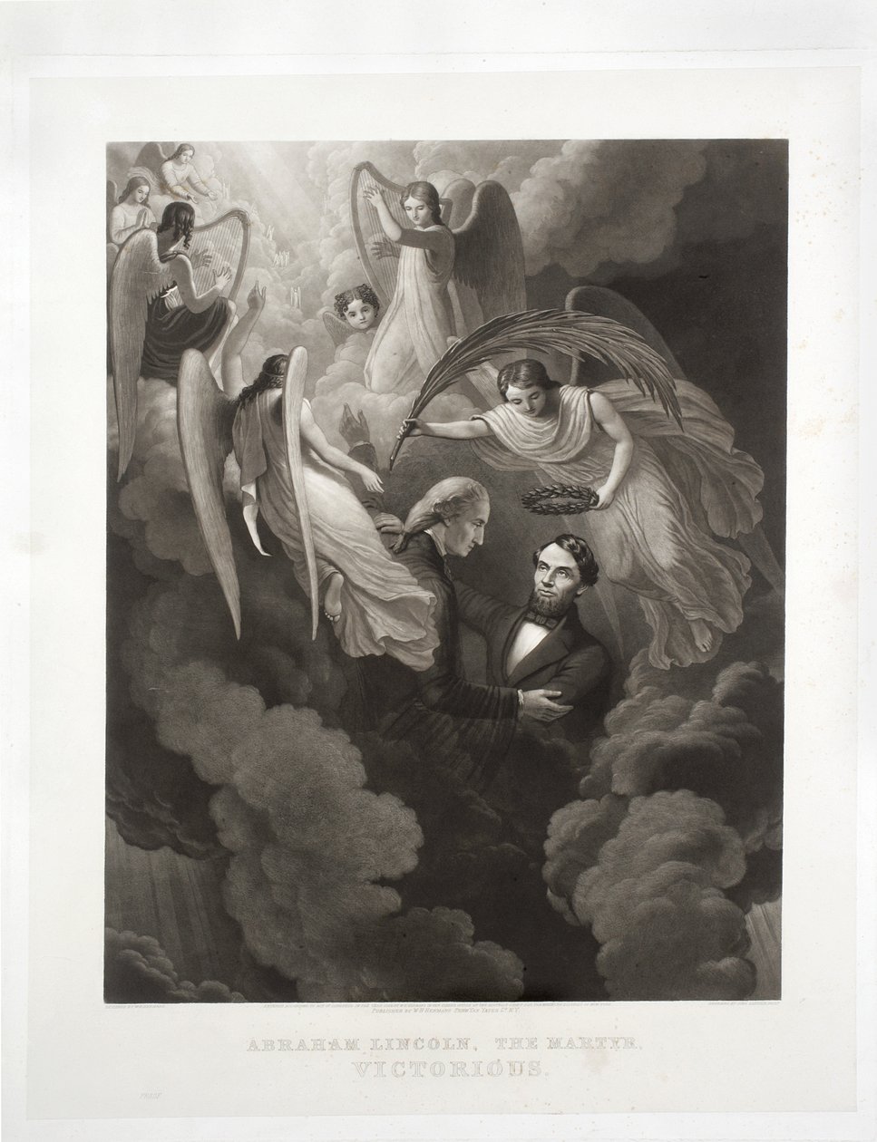 Abraham Lincoln, The Martyr, Victorious, gravert av John Sartain (1808-97), ca. 1866 av W. H. Hermans