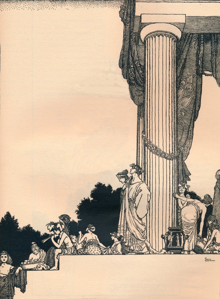 En midtsommernattsdrøm, 1. akt, scene 1, 1914 av William Heath Robinson