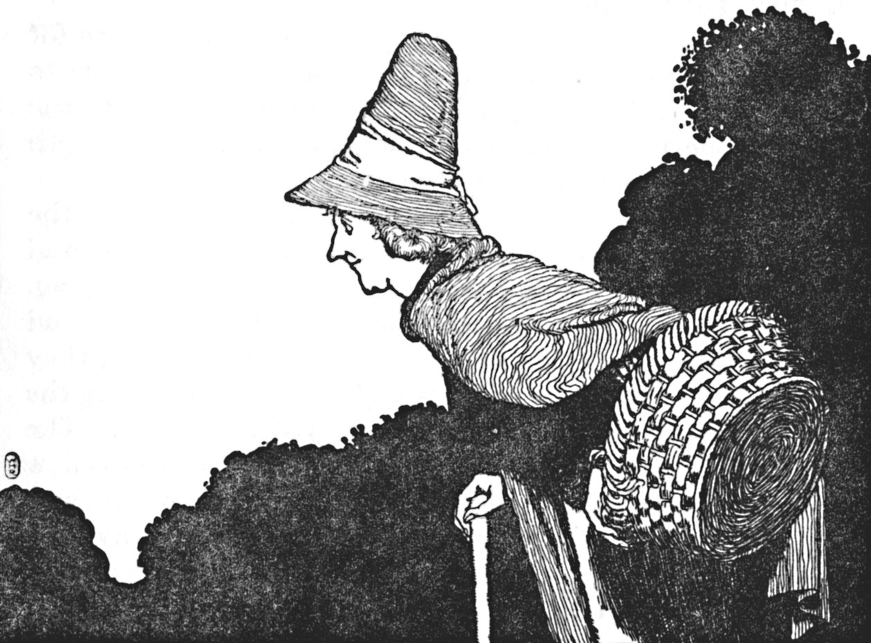 Og møtte en gammel kvinne med en kurv full av bær, c1930 av William Heath Robinson